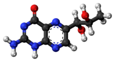 Ball-and-stick model of the biopterin molecule (tautomer CID 445040)