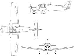 3-view line drawing of the Wassmer WA-54