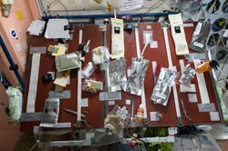 ISS-43 Food table in the Unity module.jpg
