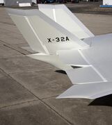 Newly restored X-32 at National Museum USAF 2023 control surfaces side view.jpg