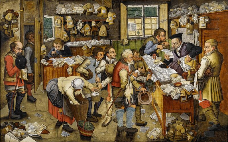 File:Pieter Brueghel the Younger (or workshop) The Payment of the Tithes Bonhams.jpg