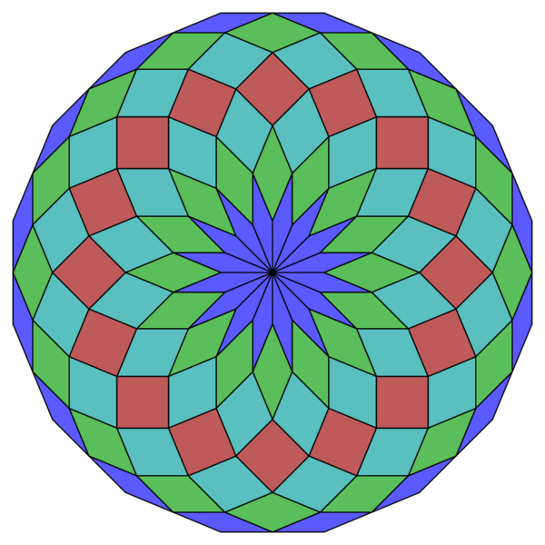 File:16-gon rhombic dissection-size2.svg