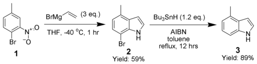 The Dobbs modification of the Bartoli indole synthesis