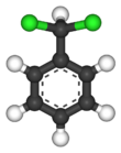 Ball-and-stick model of benzal chloride