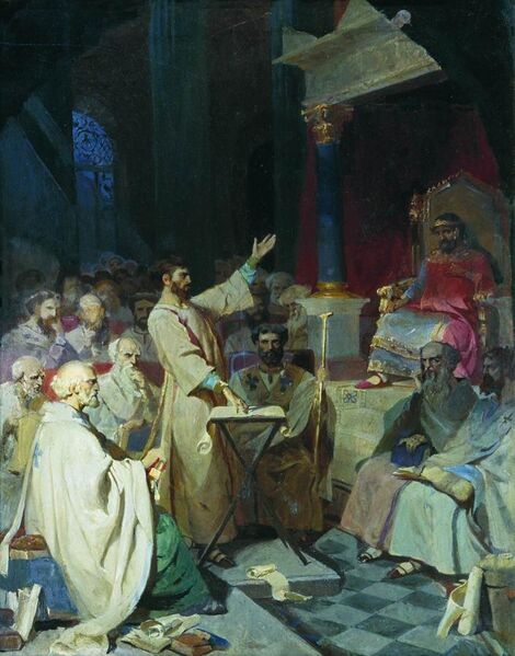 File:First Council of Nicea by V.Surikov (1876-7, GTG).jpg