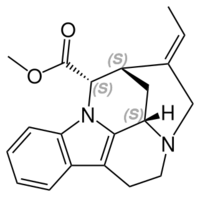 Skeletal formula of Pleiocarpamine.svg