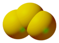 Ball-and-stick model of trisulfur