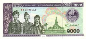1000 Laotian kip in 2003 Obverse.jpg