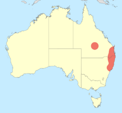 Austroargiolestes amabilis distribution map.svg