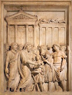 Bas relief from Arch of Marcus Aurelius showing sacrifice.jpg