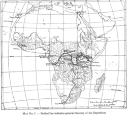Harvard Medical African Expedition (1926-1927) journey map.png