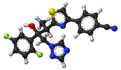 Isavuconazole ball-and-stick model.png