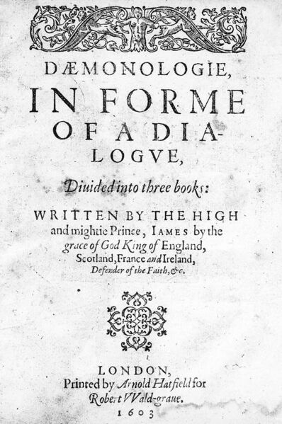 File:James I; Daemonologie, in forme of a dialogue. Title page. Wellcome M0014280.jpg