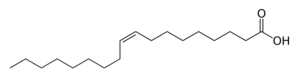 Oleic acid's skeletal formula