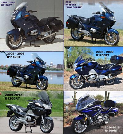 Four generations of BMW RT motorcycles