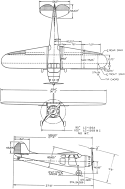 3-view line drawing of the Cessna LC-126