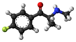 Ball-and-stick model of the flephedrone molecule