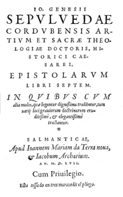Juan Ginés de Sepúlveda (1557) Epistolarum libri septem.png
