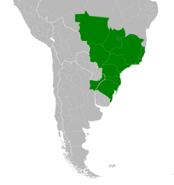 Symphyotrichum regnellii native distribution map. Distribution is in green.