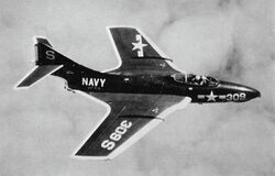Grumman F9F-8 Cougar of VF-53 in flight, in 1956.jpg
