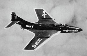 Grumman F9F-8 Cougar of VF-53 in flight, in 1956.jpg