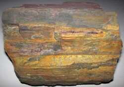 Banded iron formation (Goldman Meadows Formation, Mesoarchean; Atlantic City Iron Mine, South Pass, Wyoming, USA) 2 (30749219994).jpg