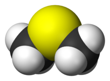 Spacefill model of dimethyl sulfide