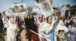 RAWA protest rally against Taliban in Peshawar April28-1998.jpg
