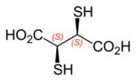 (2S,3S)-2,3-dimercaptosuccinic-acid-2D-skeletal-A-configurations-labelled.png