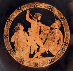 Aristophanes, kylix attica con gigantomachia, 410 ac ca. 02.JPG