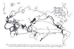 Grafton Elliot Smith Cultural Diffusion Map from Egypt.jpg