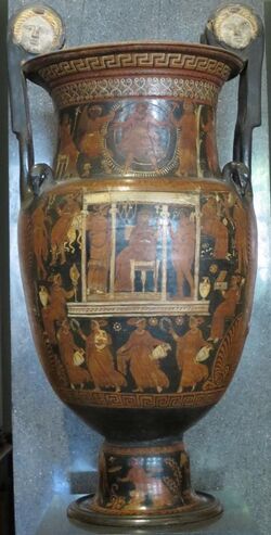 Red figure volute krater with scene of the Underworld, follower of the Baltimore Painter, Hermitage.JPG