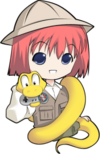 Ren'Py's mascot, Eileen, surrounded by a python.[1]