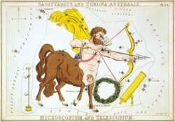 Sidney Hall - Urania's Mirror - Sagittarius and Corona Australis, Microscopium, and Telescopium.png
