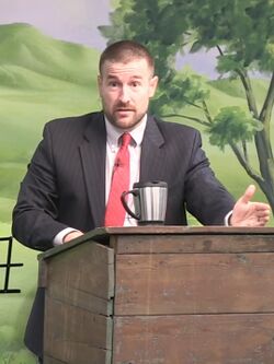 Steven L Anderson preaching at his church in April 2017 crop.jpg