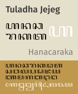 Tuladha Jejeg font specimen.svg