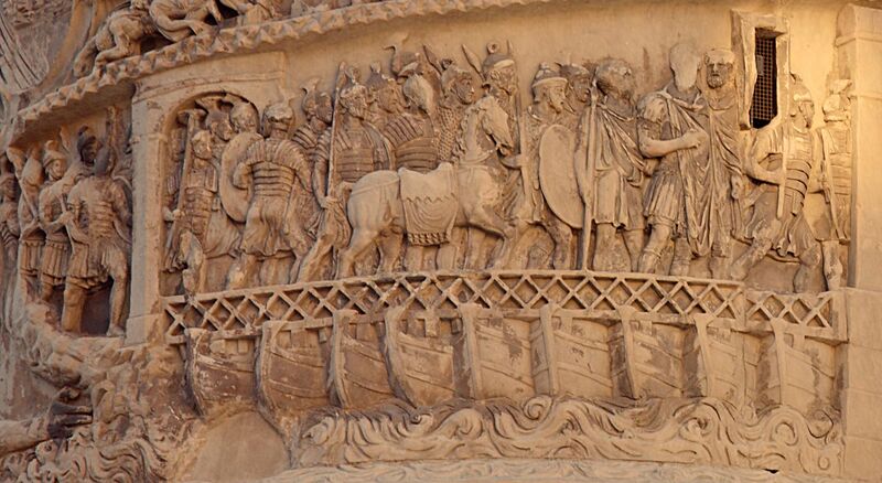 File:Roman Pontoon Bridge, Column of Marcus Aurelius, Rome, Italy.jpg