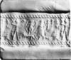 Syrian - Cylinder Seal with Worshippers before a Goddess - Walters 42450 - Impression.jpg