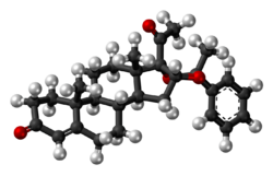 Algestone acetophenide molecule ball.png
