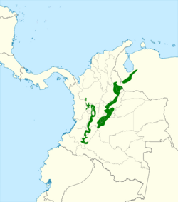 Hapalopsittaca amazonina map.svg