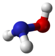 Ball-and-stick model of hydroxylamine