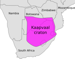 Map of Kaapvaal craton.svg