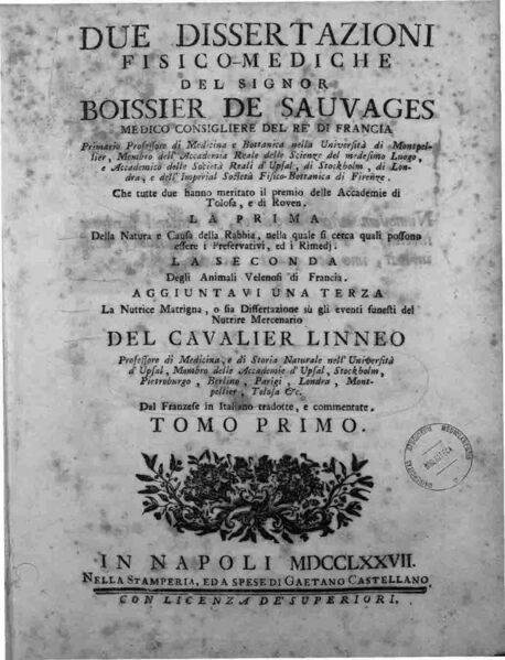 File:Sauvages de la Croix, François Boissier de – Dissertation sur la nature et la cause de la Rage, 1777 – BEIC 3001126.jpg