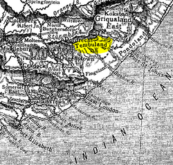 Old map of the Eastern Cape, showing Thembuland (highlighted)