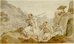 Albanian Palikars in pursuit of an enemy -- Charles Robert Cockerell, 1813-1814 -- British Museum, inv. 1923,0113.30.jpg