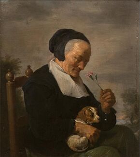 David Ryckaert (III) - Old women smelling a carnation (Allegory of smell).jpg