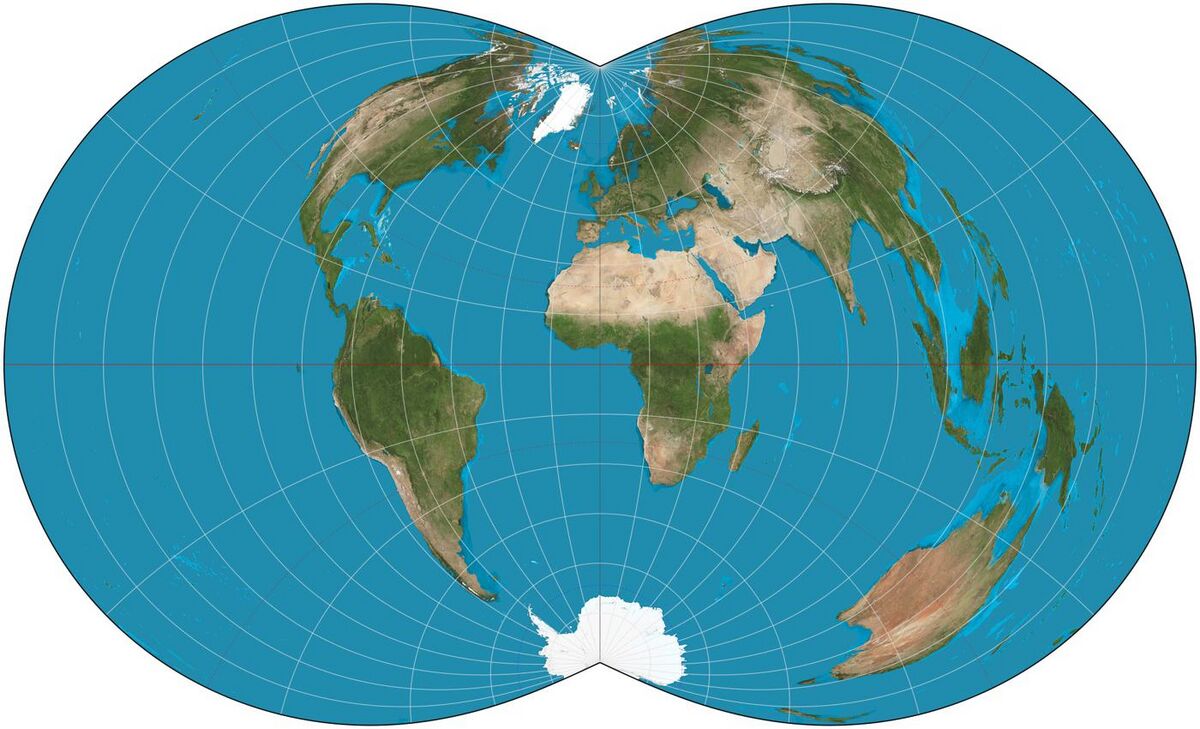 Rectangular polyconic projection - HandWiki