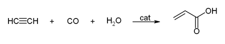 Hydrocarboxylation of acetylene