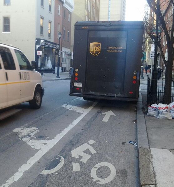 File:UPS truck in bike lane in Philadelphia (cropped).jpg