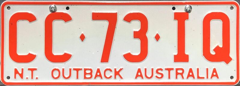 File:2001 Northern Territory registration plate CC♦73♦IQ Outback Australia.jpg